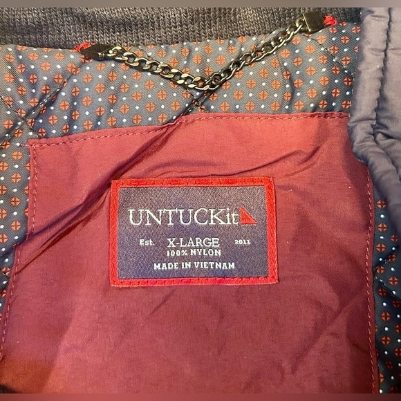 NEW Untuckit Navy Blue Rodier Lightweight Quilted Insulated Field Jacket, XL - Picture 11 of 14